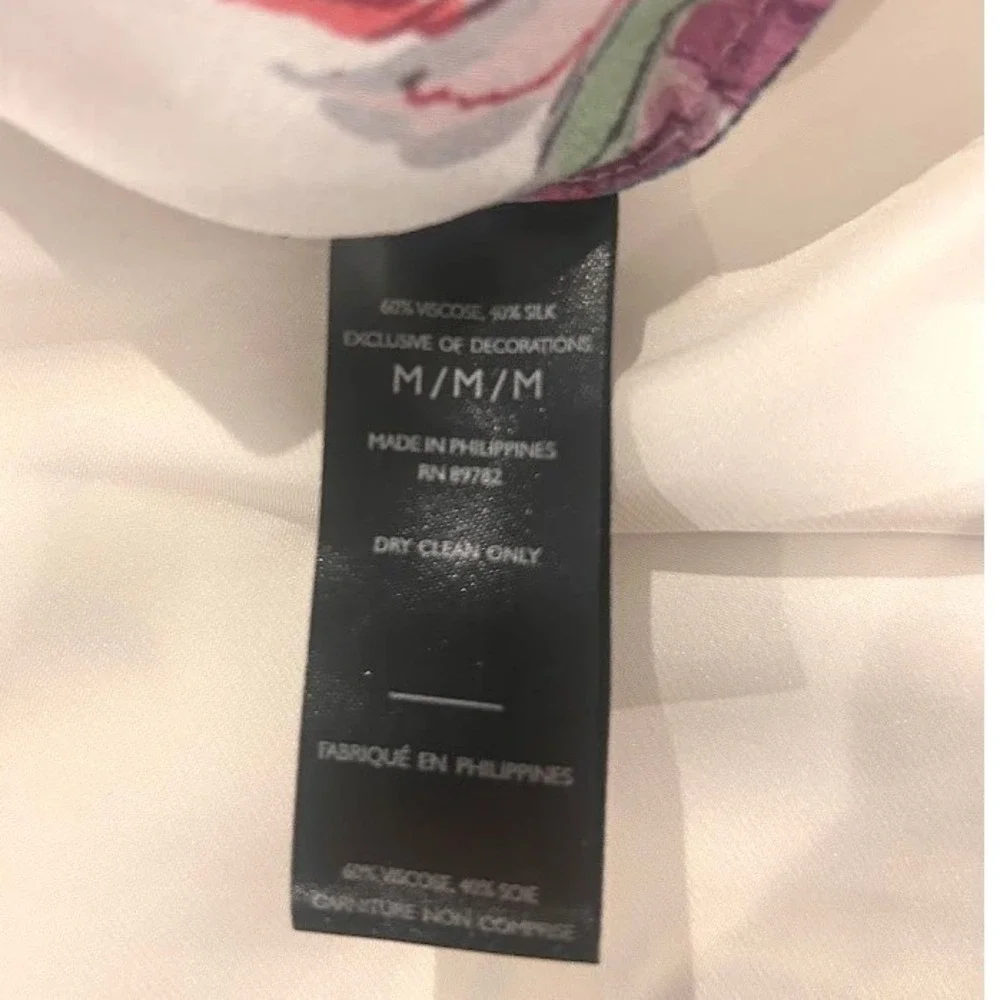 Natori Women's Silk Blend Floral‎ V-Neck Tunic Blouse Multicolor W/Cami Size M - Picture 7 of 8